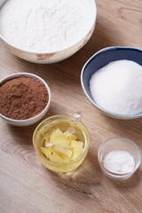 The process of making chocolate cake. Photo recipe.