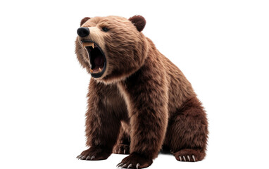 Obraz premium Unveiling the Cute Playfulness of the Growling Grizzly Plushie on a Clear Surface or PNG Transparent Background.