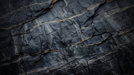 Black, dark stone rock texture wall background, Abstract Shot of dark granite stone with unique texture, Dark gray grunge banner for design, studio room, interior texture for display products