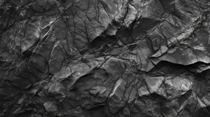 Black, dark stone rock texture wall background, Abstract Shot of dark granite stone with unique texture, Dark gray grunge banner for design, studio room, interior texture for display products