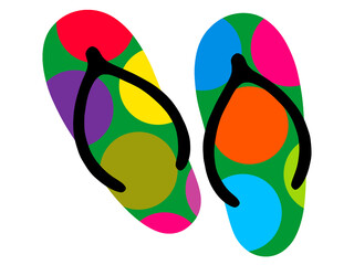 Sandals of colorful design