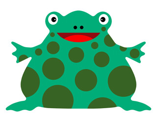 A green spotted happy frog