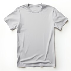 Comfortable gray t-shirt mockup on clean white background, Generative AI