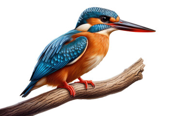 A Dive into the Breathtaking Life of the Kingfisher on a Clear Surface or PNG Transparent Background.