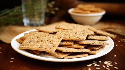 Whole Wheat Crackers - Delicious Snack Food with Shredded Grain for Healthy Treats