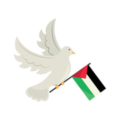 palestine peace dove with flag