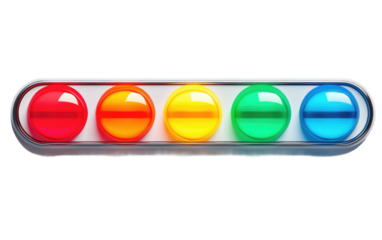A Realistic Image of an LED Indicator in Action on a Clear Surface or PNG Transparent Background.