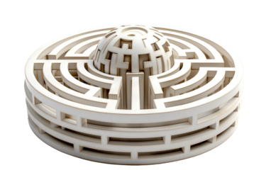 A Detailed Image of a Magic Marble Maze on a Clear Surface or PNG Transparent Background.