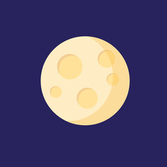 Obraz premium Moon on dark blue background. Moon logo design.