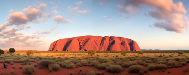  Uluru Ayers rock before sunset at Australia. Illustration. Generative ai