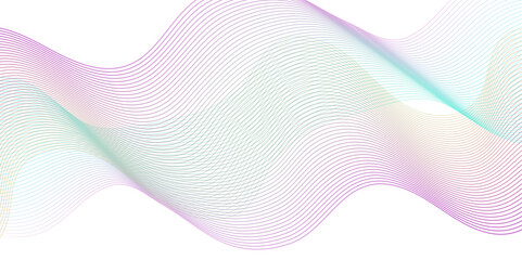 Abstract blue and pink wave geometric Technology, data science frequency gradient lines on transparent background. Isolated on white background. blue and white wavy stripes background.