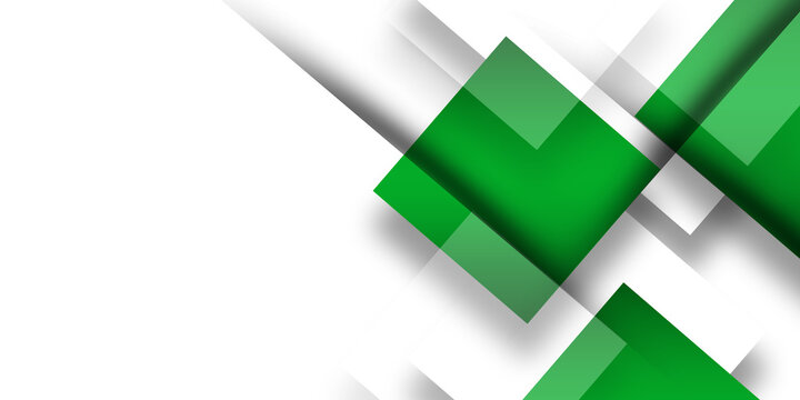 Abstract green square background design with elegant transparent line