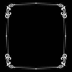 Decorative frame Elegant vector element for design in Eastern style, place for text. Floral black and white border. Lace illustration for invitations and greeting cards