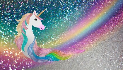 rainbow glitter sparkle birthday mermaid unicorn pony background celebrate party sequin invite