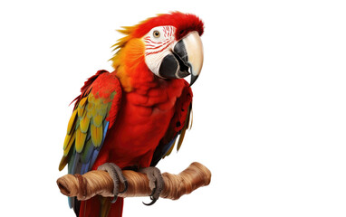 The Realistic Image of the Pirate Parrot Perch on a Clear Surface or PNG Transparent Background.
