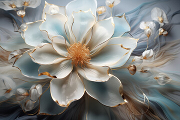 white flower on blue