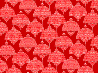 Detailed abstract design of decorated hanging lights