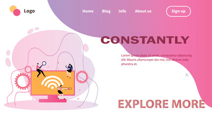  Set of 5g internet horizontal landing.