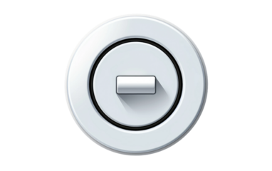 Exploring the Realistic Image of the Power Button on a Clear Surface or PNG Transparent Background.