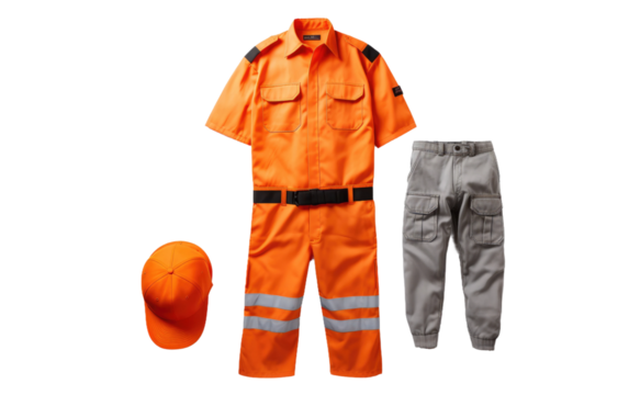 A Realistic Image of the Prison Guard Uniform on a Clear Surface or PNG Transparent Background.