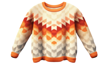Exploring the Realistic Image of the Pullover Sweater on a Clear Surface or PNG Transparent Background.