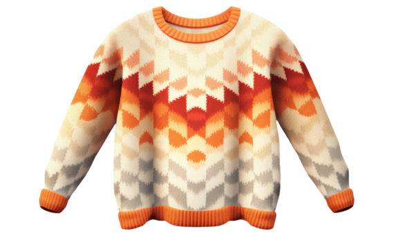 Exploring the Realistic Image of the Pullover Sweater on a Clear Surface or PNG Transparent Background.