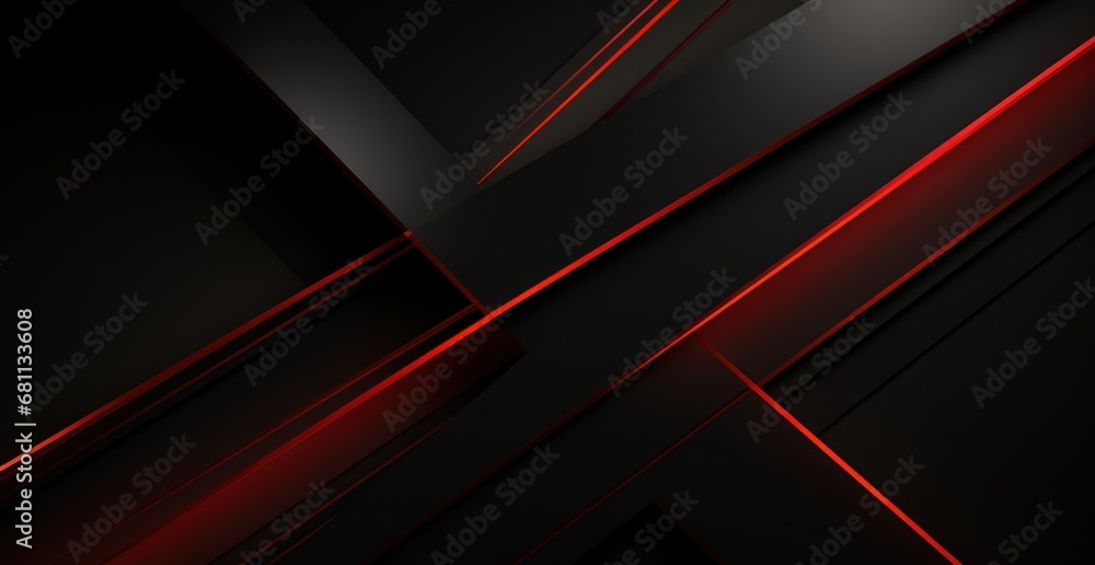 Poster a black and red abstract wallpaper with a diagonal design in the center of the image and a red strip