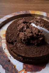 The process of making chocolate cake. Photo recipe.