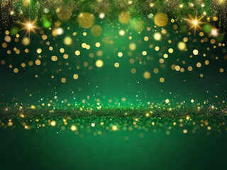 gold green background abstract bokeh glitter golden background, dark and luxury for jewelry