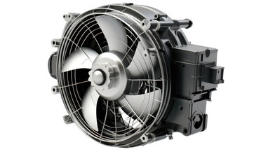 Navigating the Realistic Image of the Radiator Fan Motor on a Clear Surface or PNG Transparent...
