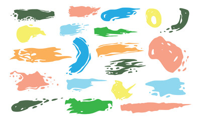 Hand drawn abstract arts vector element collection. Organic Shapes and brush design for cover, banner background. social post and stories background decoration, print, wallpaper. Vector illustration