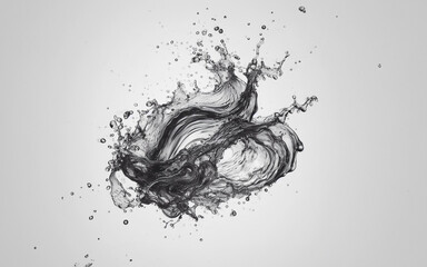 Splashing water pouring water water splashing water spilling on the floor white background