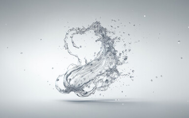 Splashing water pouring water water splashing water spilling on the floor white background