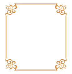 Decorative frame Elegant vector element for design in Eastern style, place for text. Floral golden and white border. Lace illustration for invitations and greeting cards.