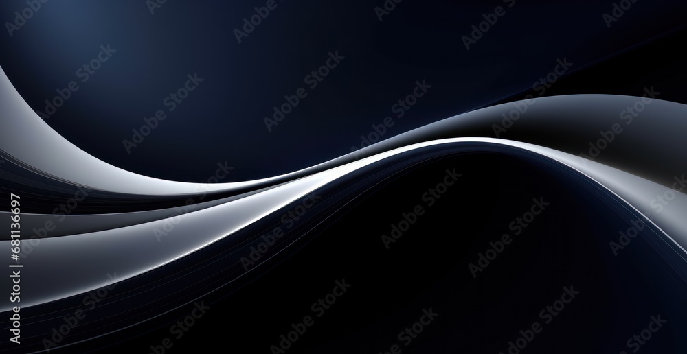 Aufkleber a black and white abstract wallpaper with a curvey design on the left side of the image and a black 