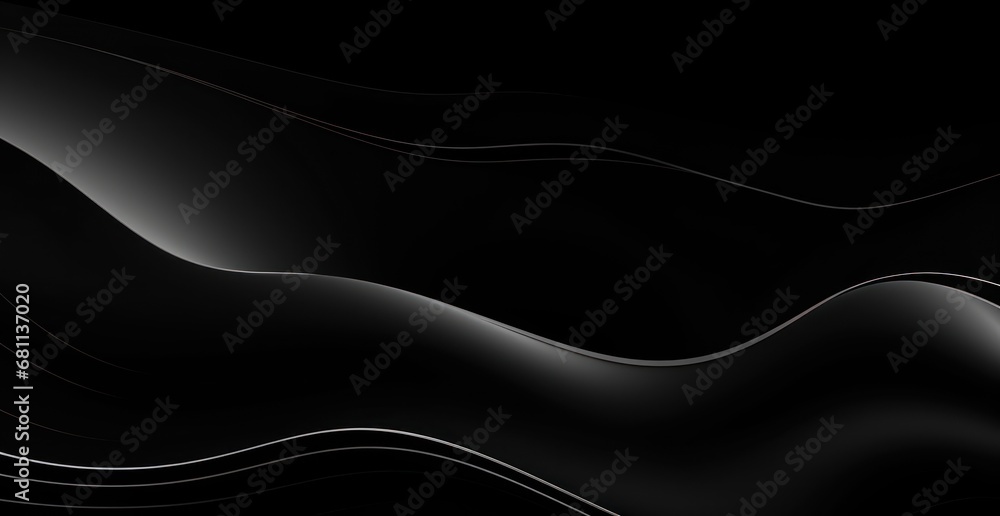 Poster a black background with wavy lines and a black background with wavy lines and a black background wit