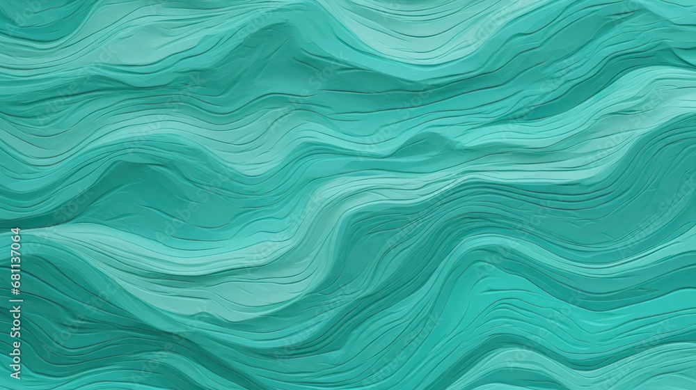 Poster a blue background with wavy lines in the shape of a wave and a green background with wavy lines in t