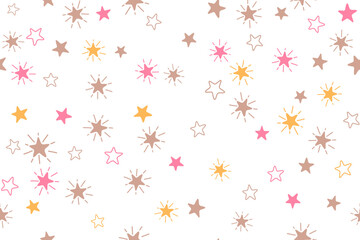 Stars childish vector seamless pattern graphic design. New Year gift wrapping pattern.