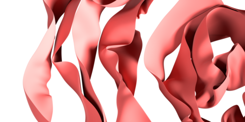 Smooth elegant red cloth isolated on white background