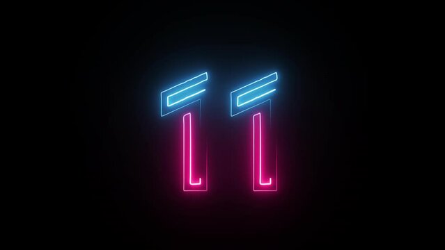 Neon number 11 with alpha channel, neon numbers, number eleven
