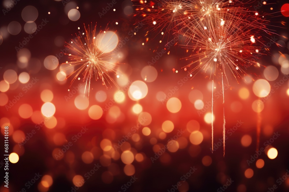 Poster fireworks lighting background generative ai