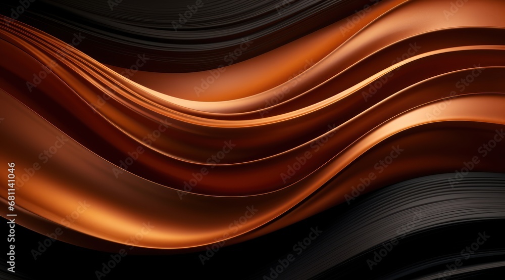Poster a close up of a black and brown background with a wavy design on the top of the image and bottom of 
