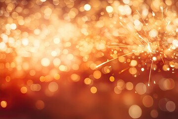 fireworks illuminate red background Generative AI