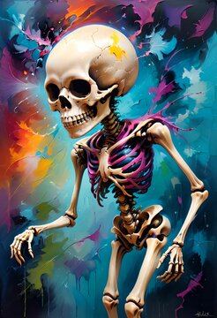 skeleton in multicolor