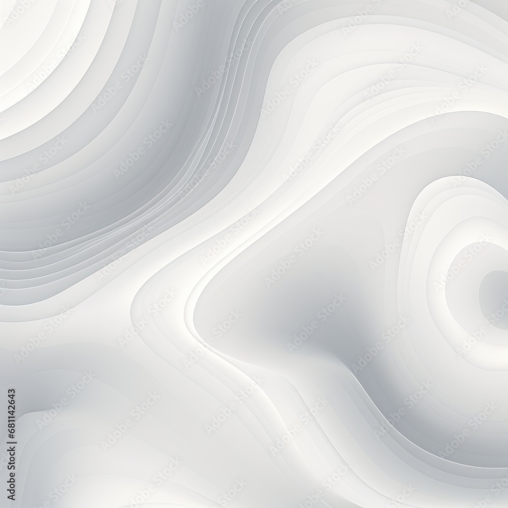 Poster an abstract white background with wavy lines and a circular hole in the middle of the center of the 