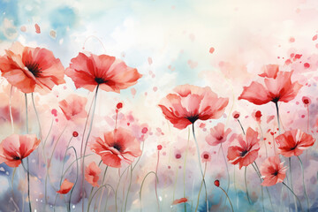 poppy flowers background