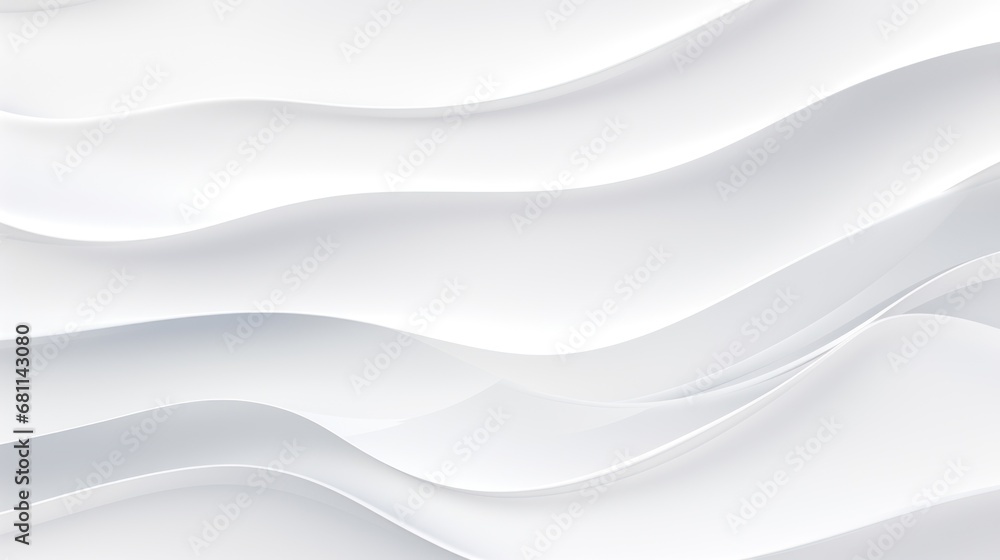 Poster a close up of a white wall with a wave design on the top of it and a clock on the bottom of the wall