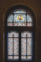 A Majestic Stained Glass Window in the Enchanting Peles Castle Sinaia
