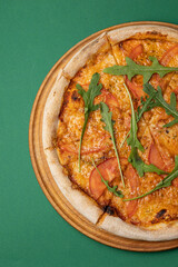 delicious margarita pizza with tomatoes and cheese