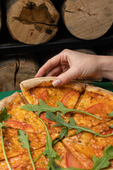 delicious margarita pizza with tomatoes and cheese